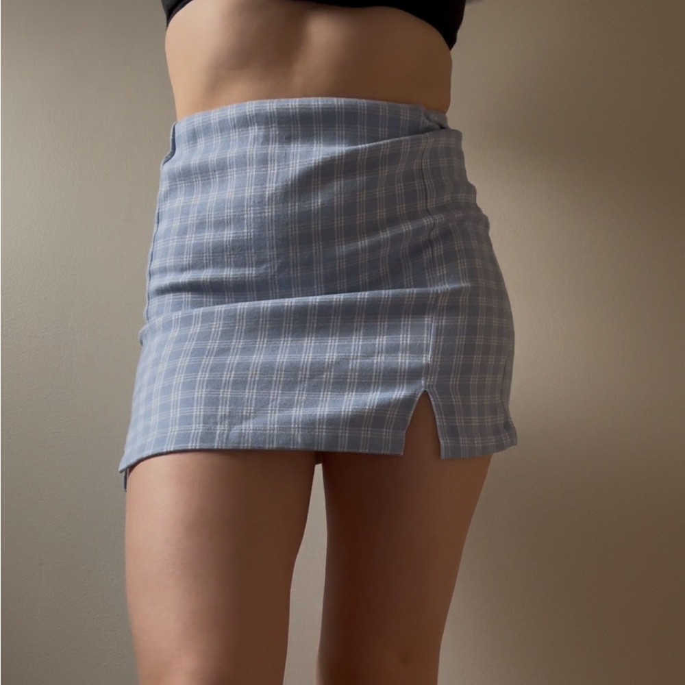 Classic Blue Plaid Women's Skirt - Picture 3 of 5